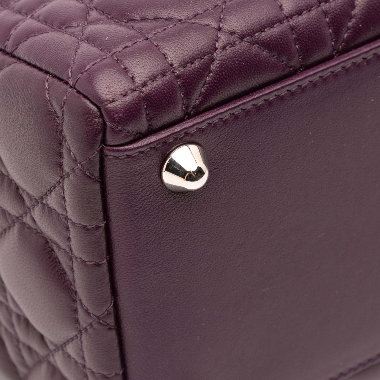 Dior Large Lambskin Cannage Lady Dior Paars