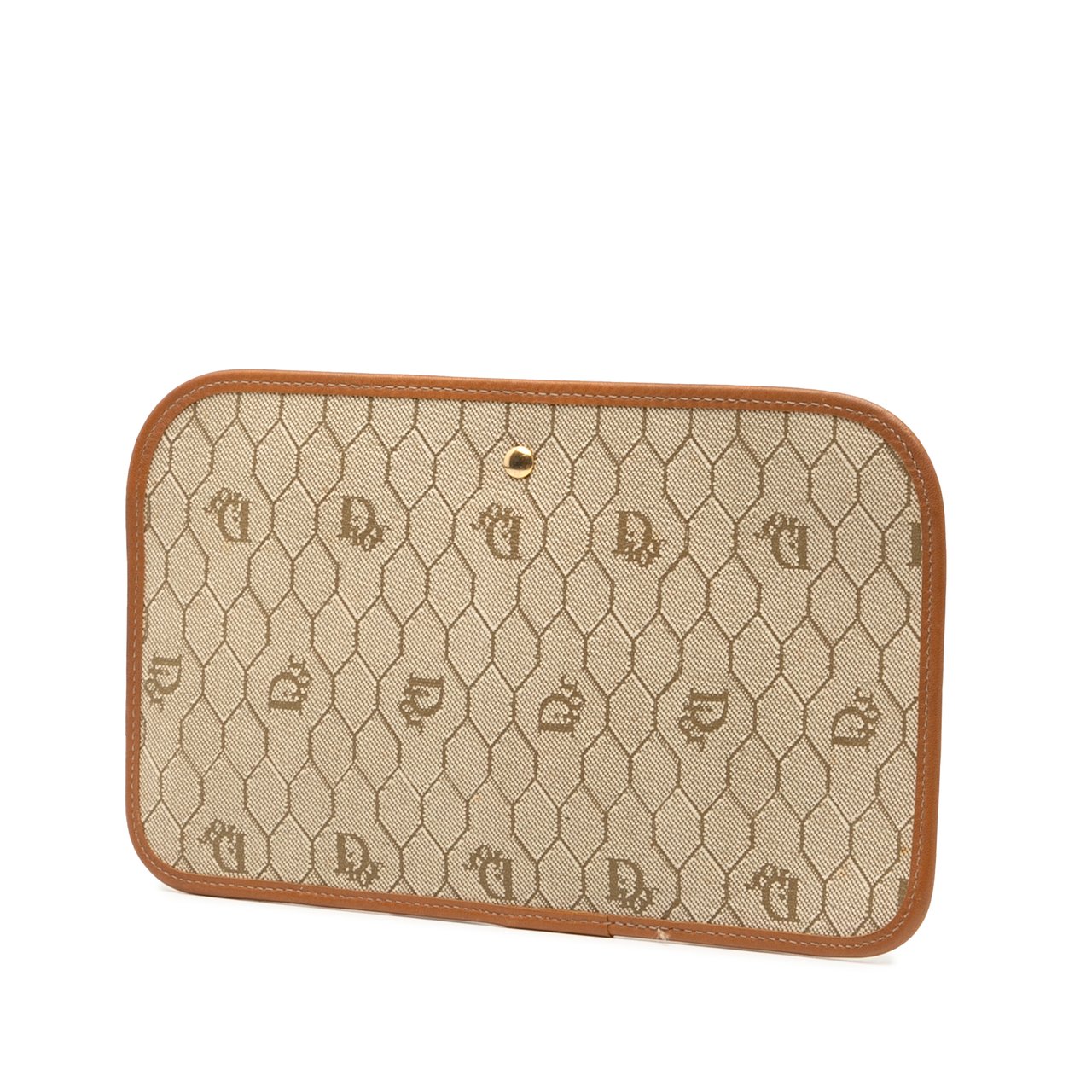 Dior Honeycomb Canvas Clutch Bruin