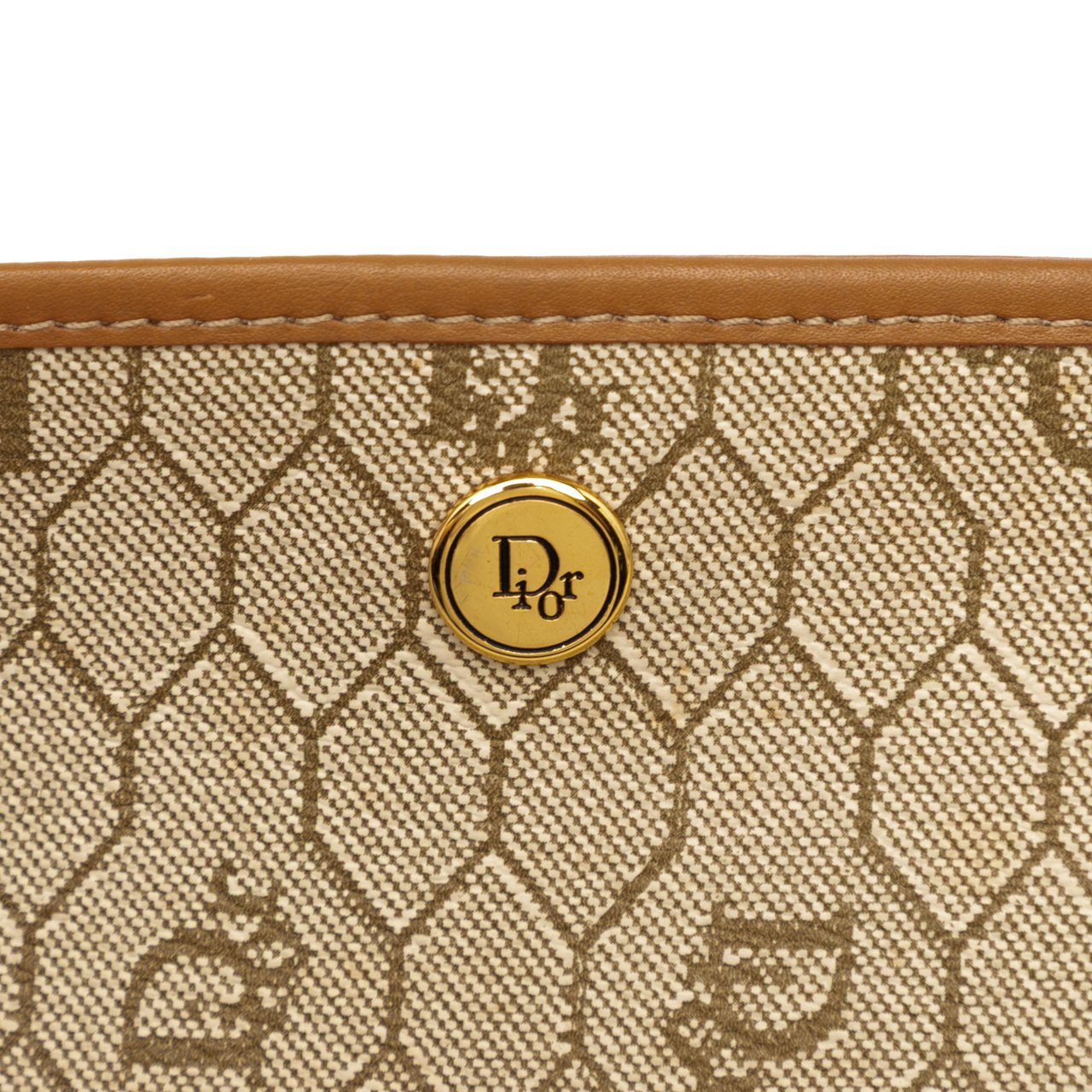 Dior Honeycomb Canvas Clutch Bruin