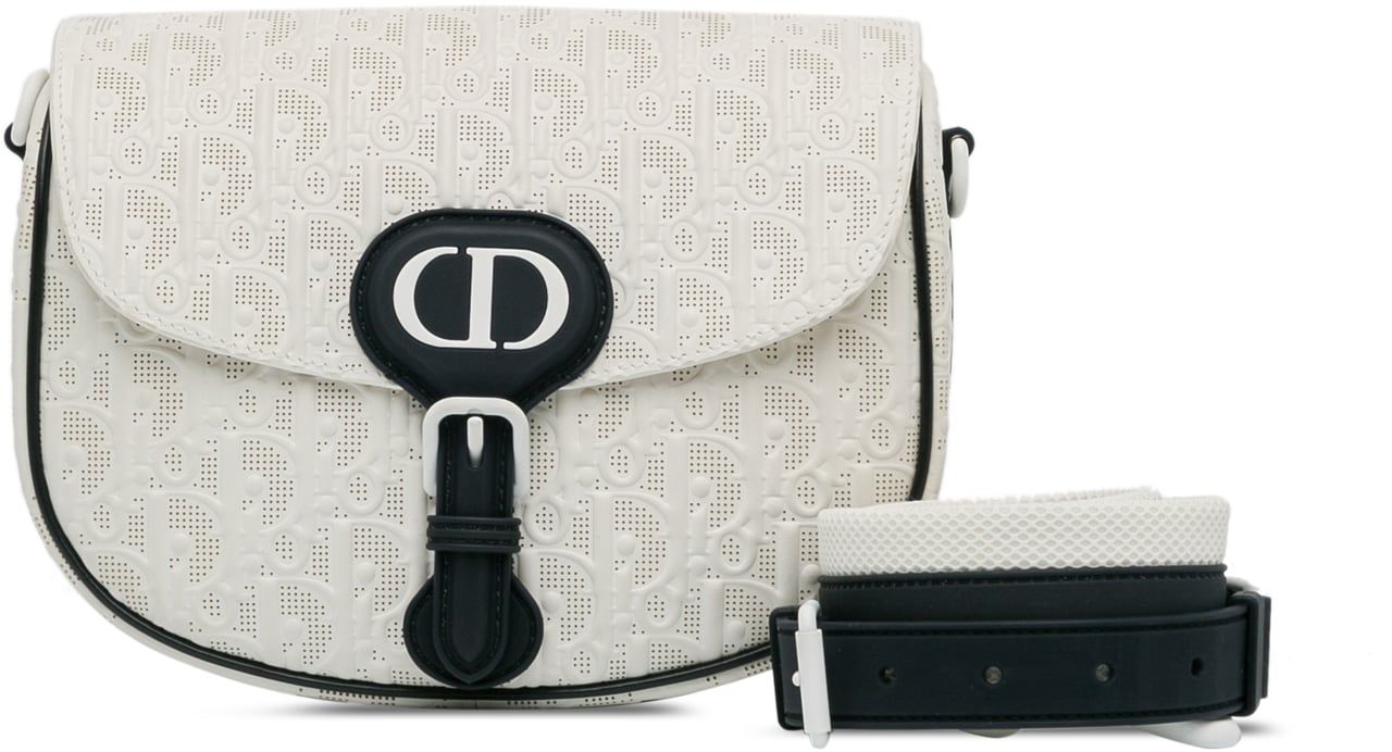 Dior Medium Perforated Calfskin Oblique Bobby Flap Wit