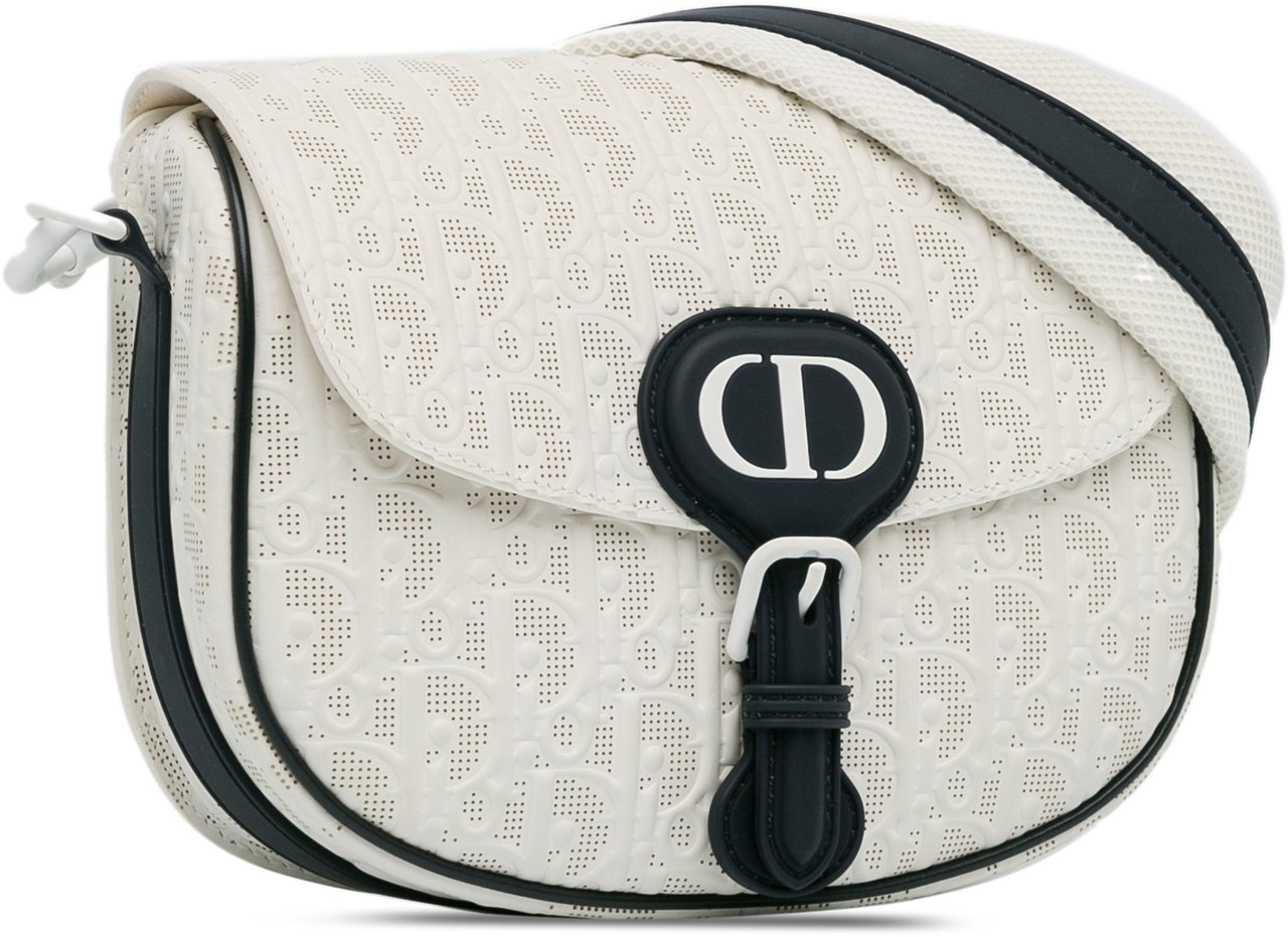 Dior Medium Perforated Calfskin Oblique Bobby Flap Wit