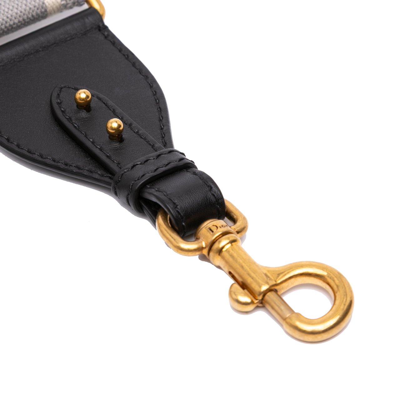 Dior Embroidered Canvas Logo Bag Strap Grijs