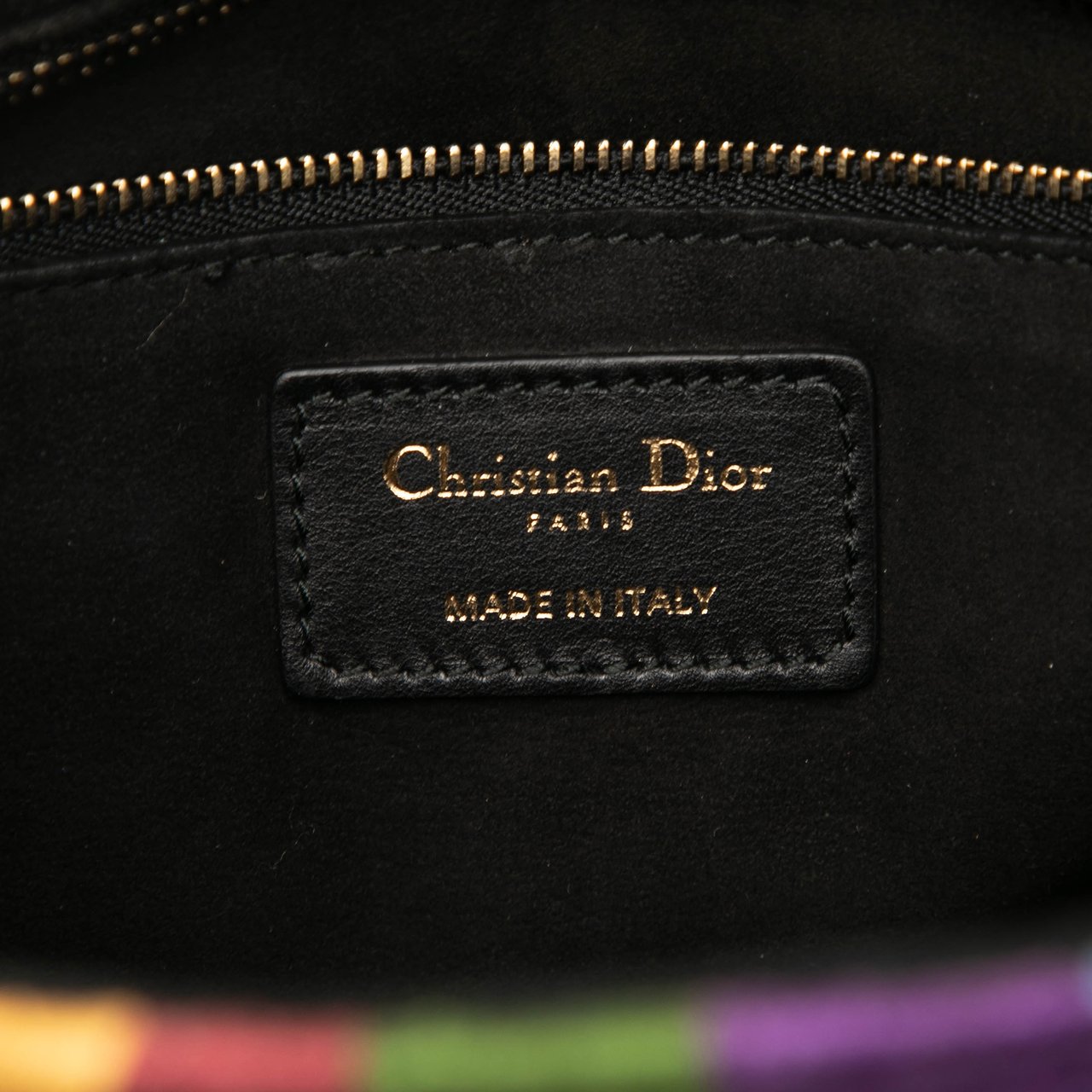 Dior Medium Canvas Beaded and Embroidered Tarot Judgment Lady Dior Bruin