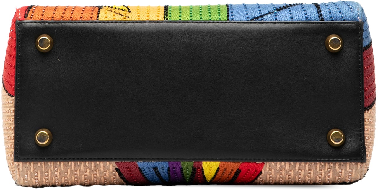 Dior Medium Canvas Beaded and Embroidered Tarot Judgment Lady Dior Bruin