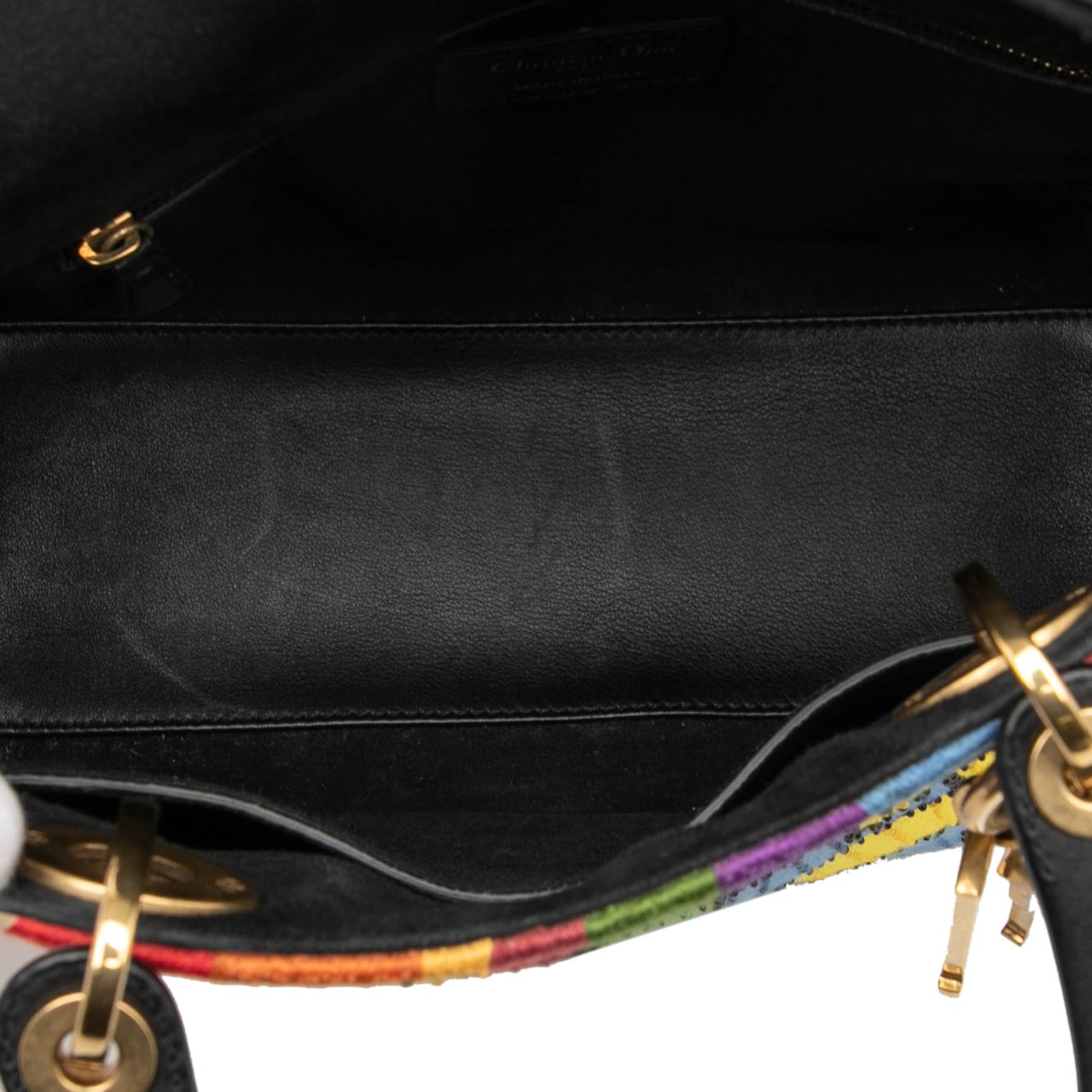 Dior Medium Canvas Beaded and Embroidered Tarot Judgment Lady Dior Bruin