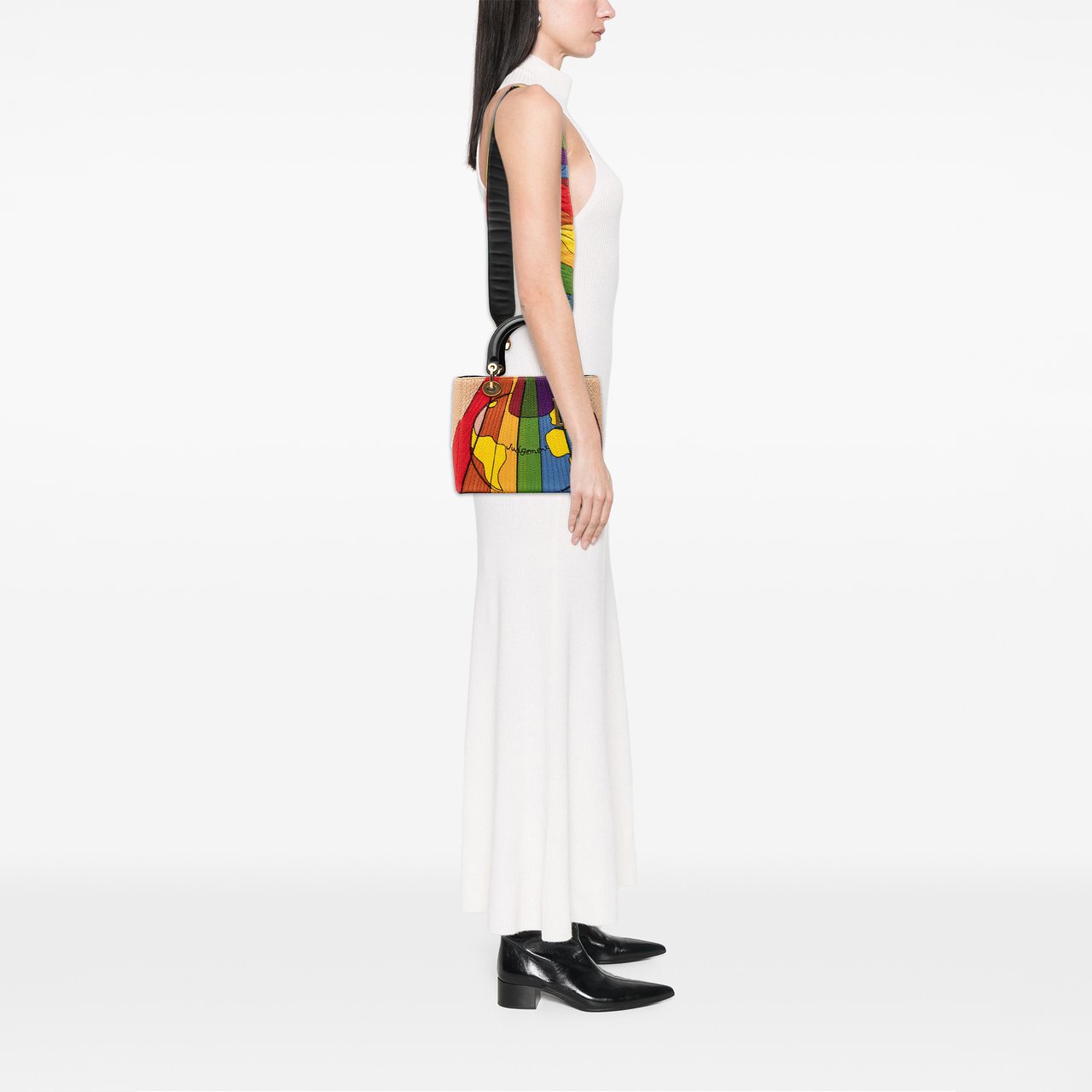 Dior Medium Canvas Beaded and Embroidered Tarot Judgment Lady Dior Bruin