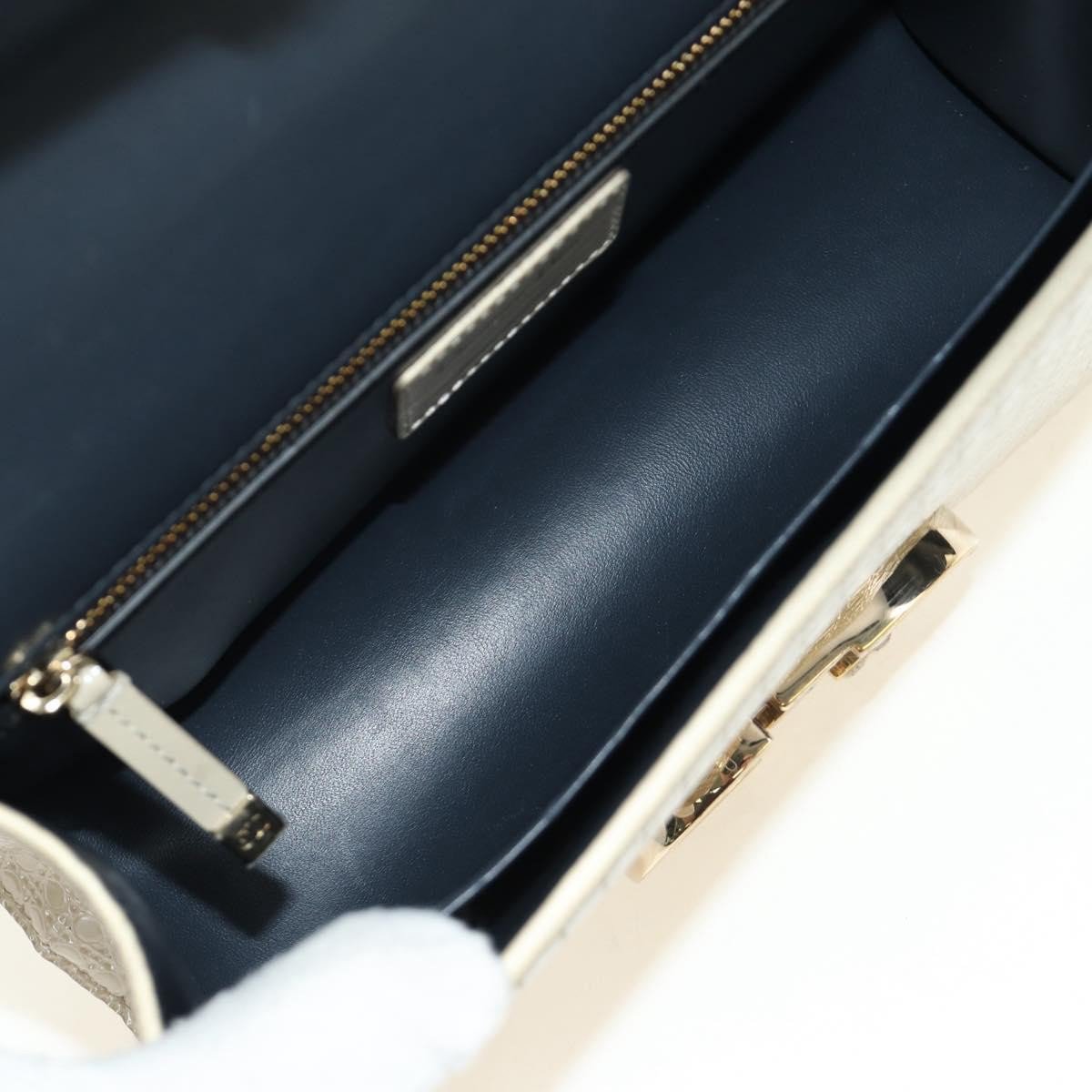 Dior Christian Dior 30 Montaigne Chain Flap Micro Cannage Metallic Calfskin Beige