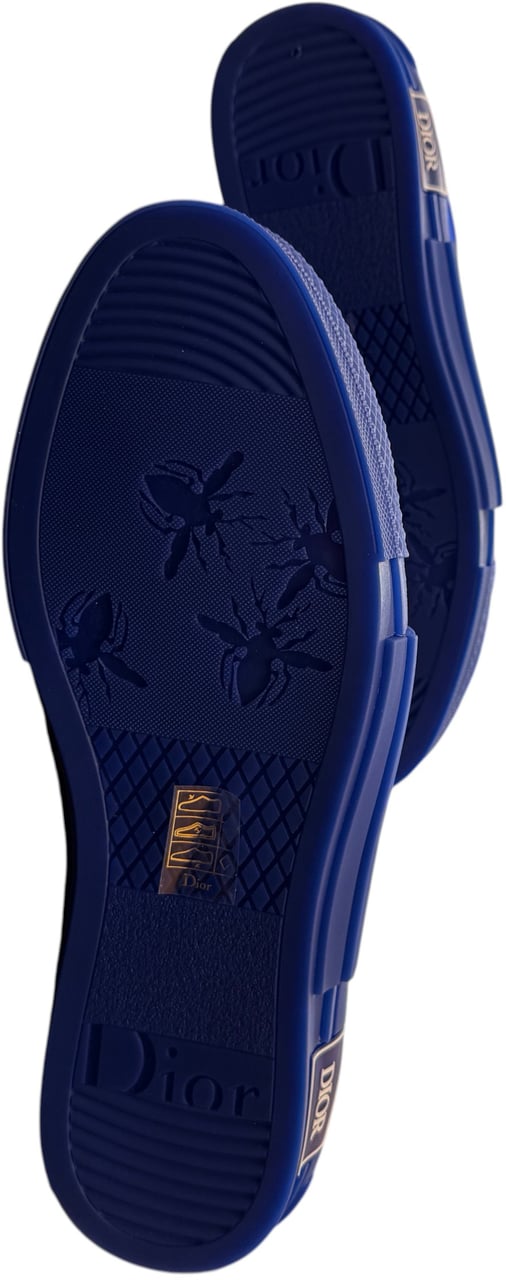 Dior Christian Dior Men's B23 High-Top Sneakers Oblique Coated Canvas and PVC Blauw