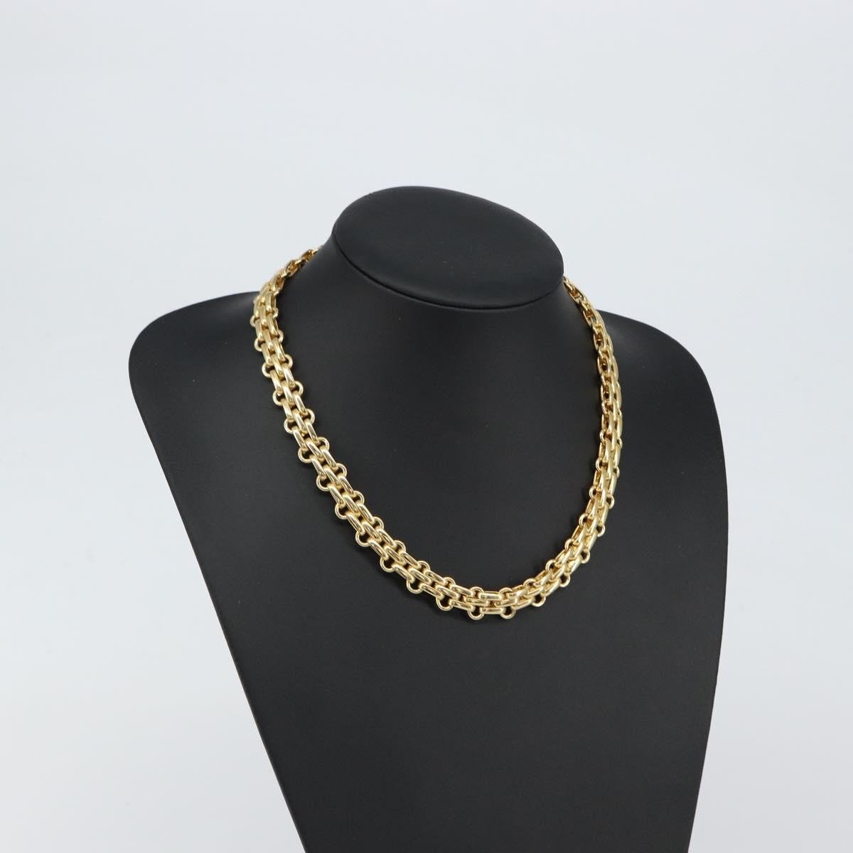 Dior Christian Dior Vintage CD Clasp Chain Necklace Metal Goud