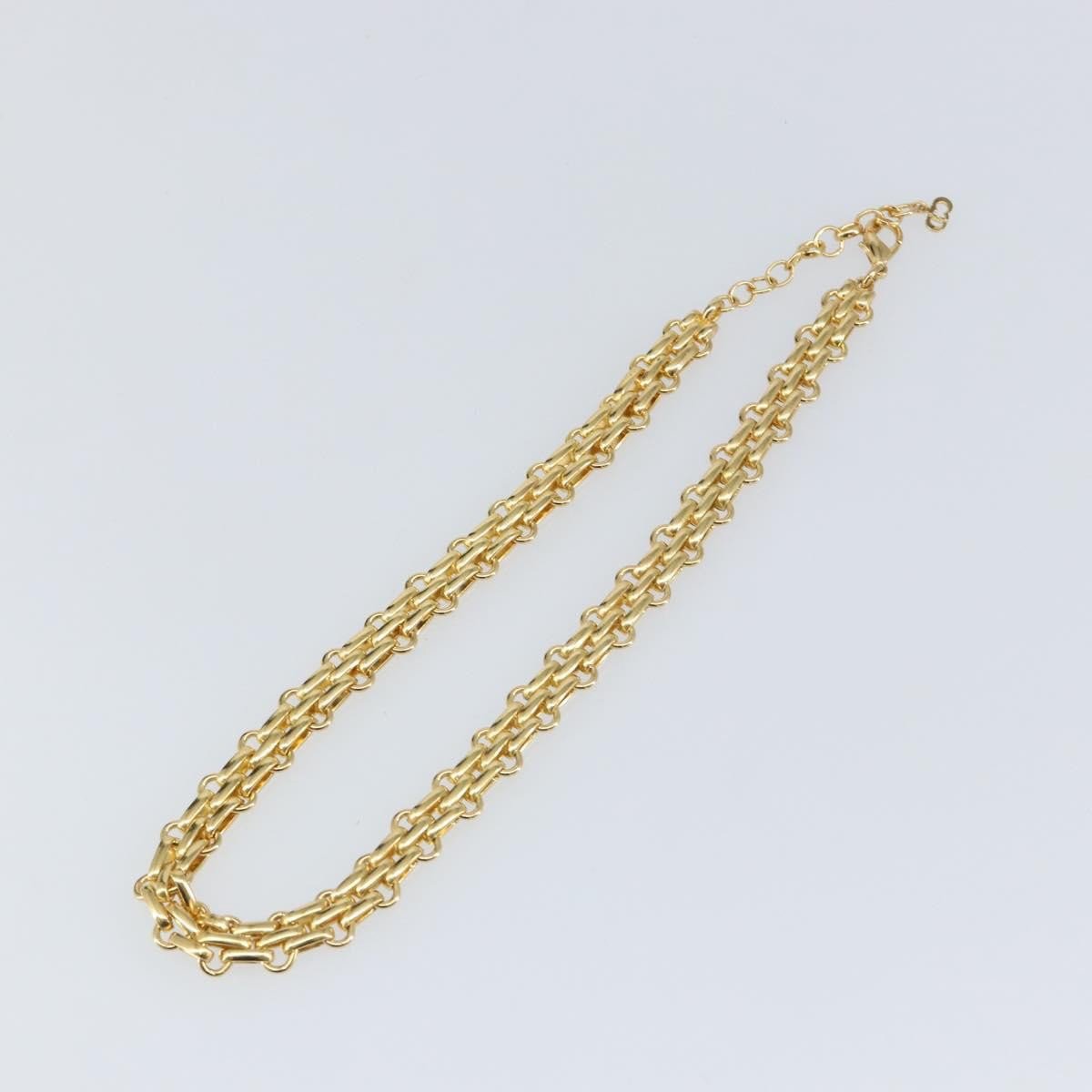 Dior Christian Dior Vintage CD Clasp Chain Necklace Metal Goud