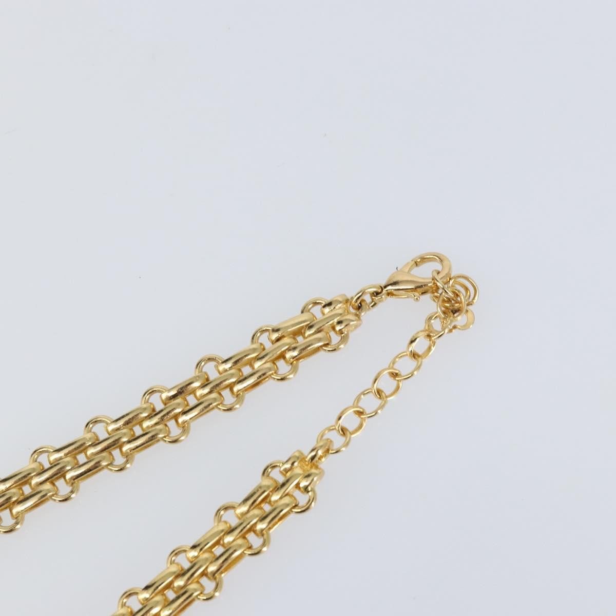 Dior Christian Dior Vintage CD Clasp Chain Necklace Metal Goud