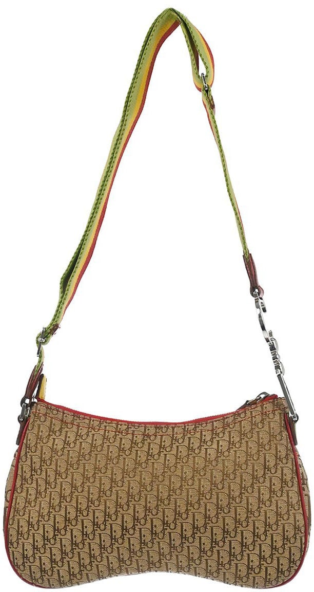 Dior Christian Dior Vintage Rasta Saddle Messenger Bag Diorissimo Canvas Medium Divers
