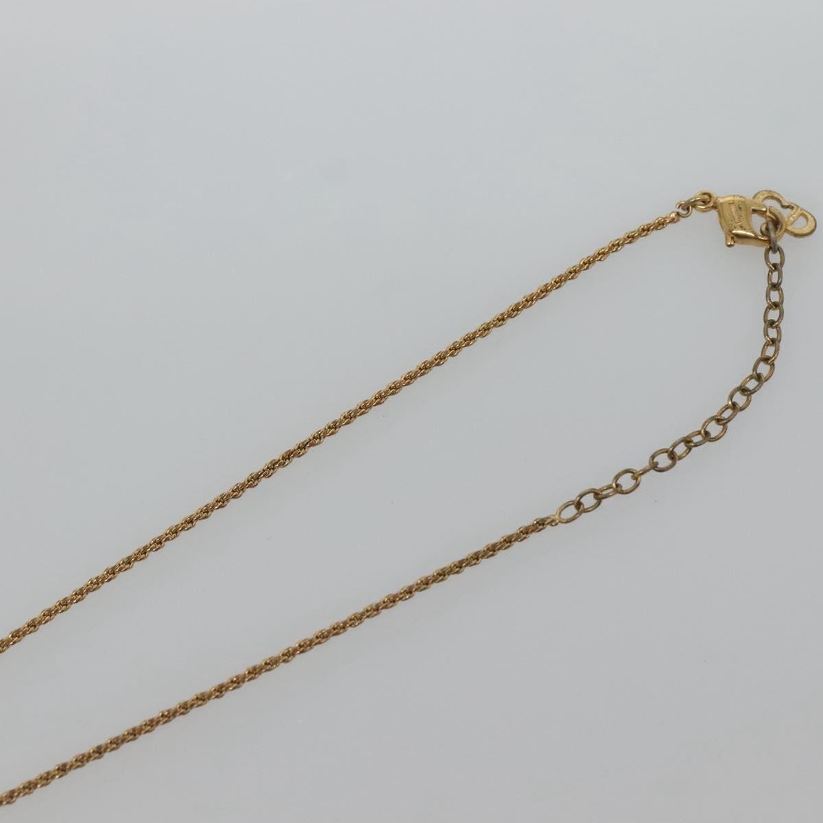 Dior Christian Dior Logo Pendant Necklace Metal Goud
