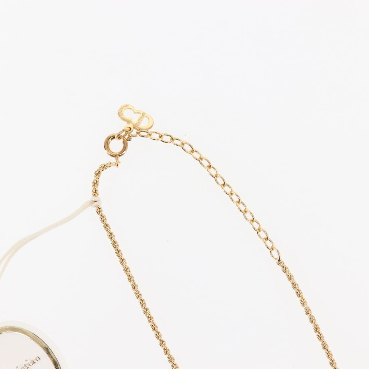 Dior Christian Dior Vintage CD Heart Pendant Necklace Metal with Crystals Goud