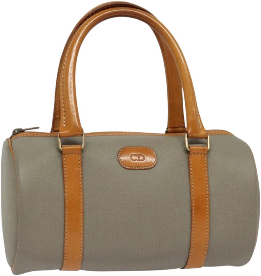 Dior Christian Dior Vintage CD Handbag Canvas Grijs