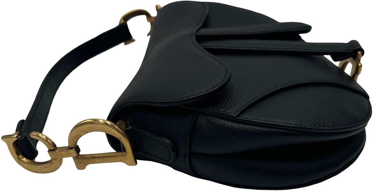 Dior Christian Dior Saddle Leather Mini Zwart