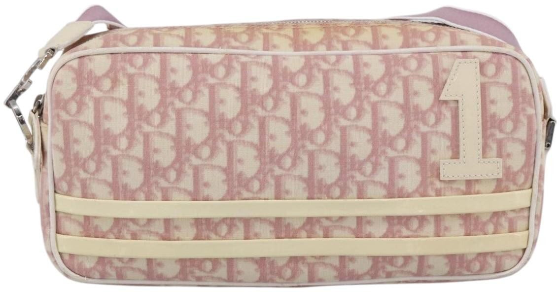 Dior Christian Dior Vintage Crossbody Bag Diorissimo Canvas Medium Roze
