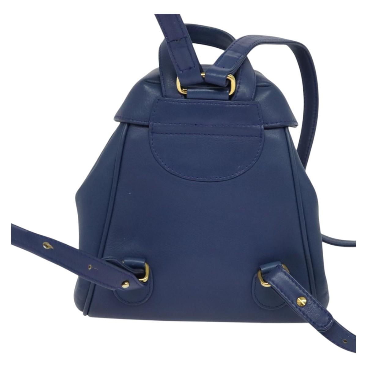 Dior Christian Dior Vintage Flap Backpack Leather Small Blauw