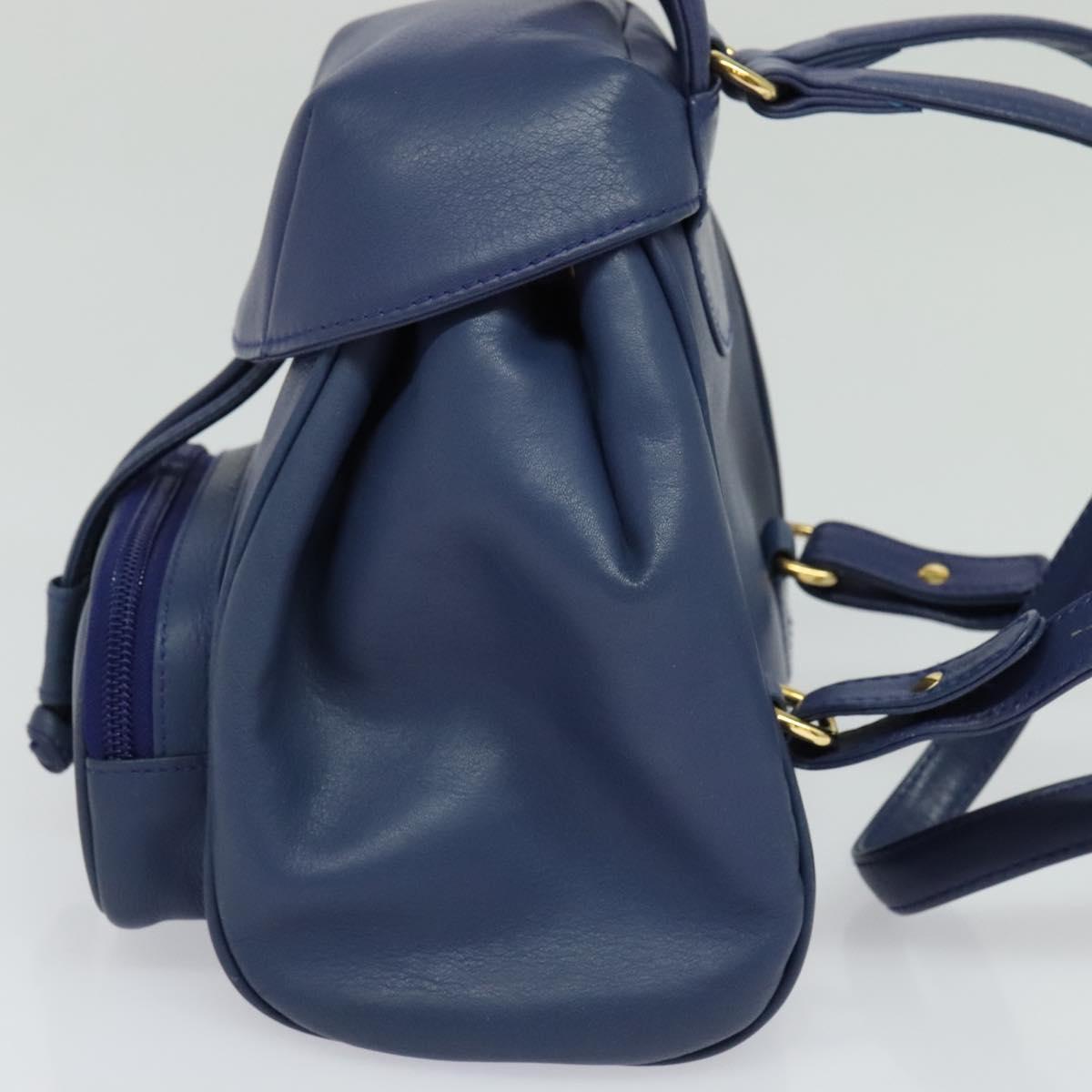 Dior Christian Dior Vintage Flap Backpack Leather Small Blauw