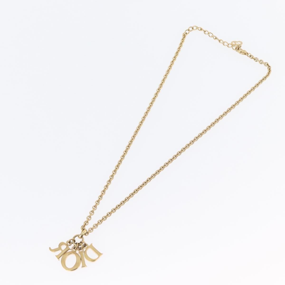 Dior Christian Dior Vintage Dior Logo Necklace Metal Goud