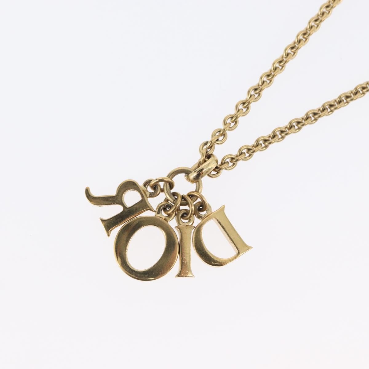 Dior Christian Dior Vintage Dior Logo Necklace Metal Goud