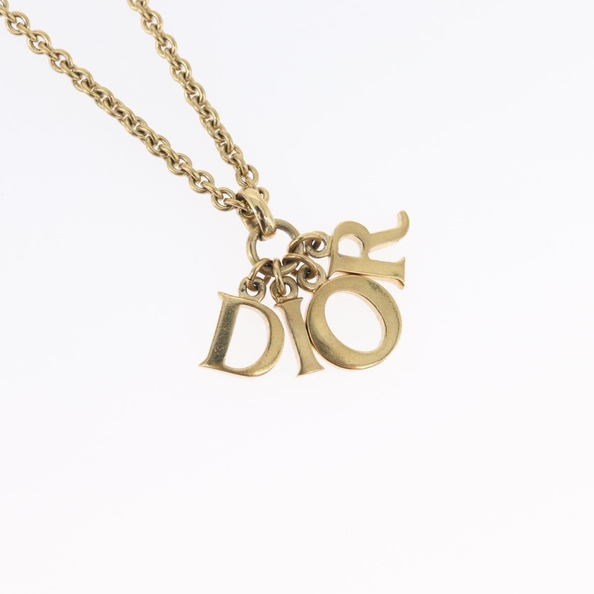 Dior Christian Dior Vintage Dior Logo Necklace Metal Goud