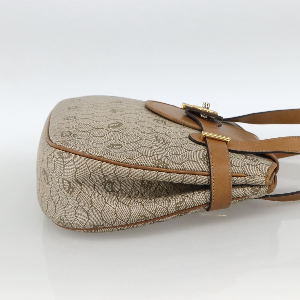 Dior Christian Dior Vintage Honeycomb Canvas and Leather Beige