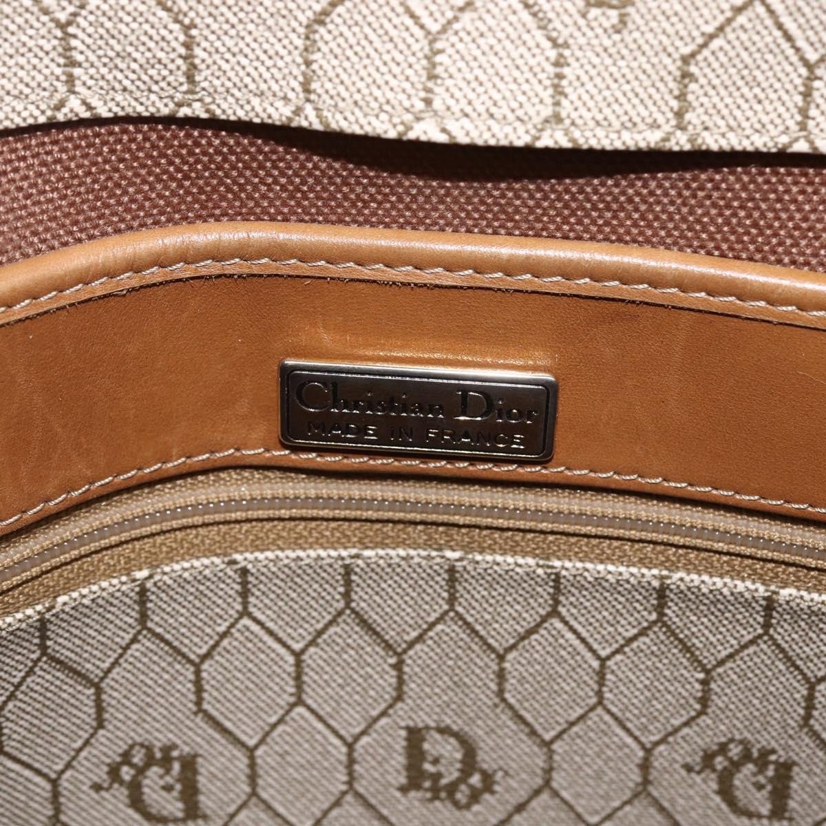 Dior Christian Dior Vintage Honeycomb Canvas and Leather Beige