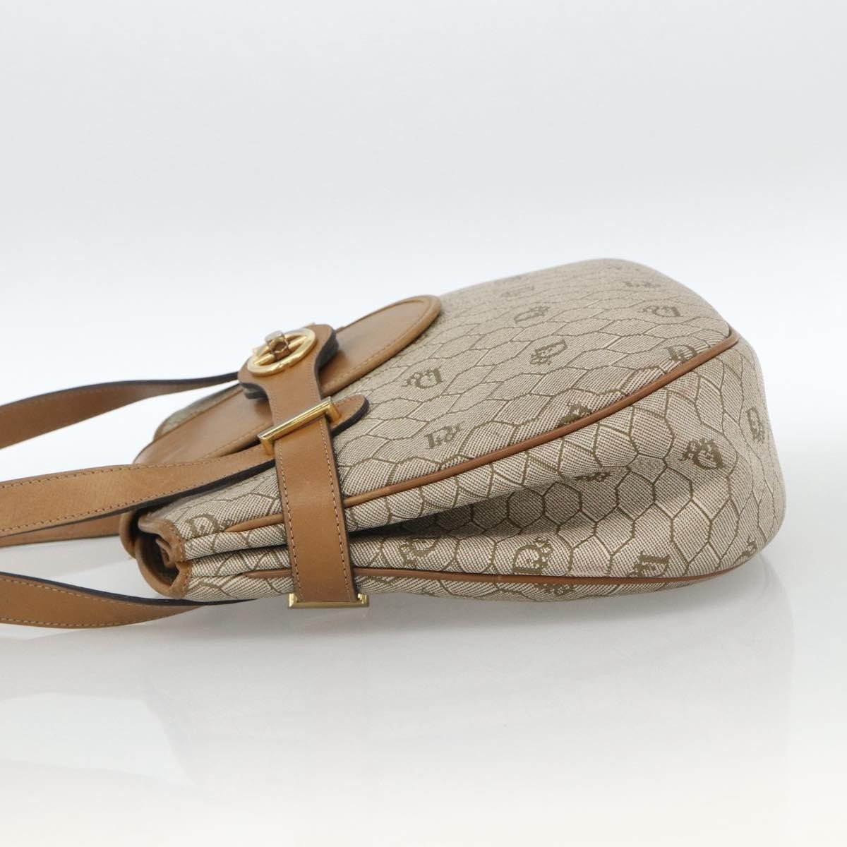 Dior Christian Dior Vintage Honeycomb Canvas and Leather Beige