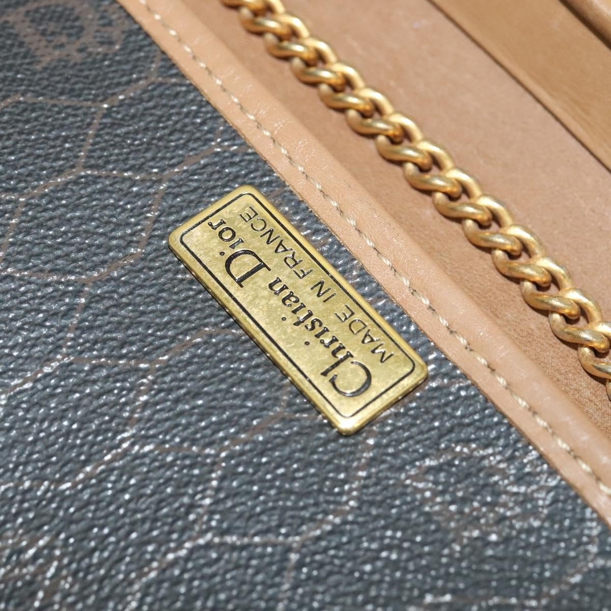 Dior Christian Dior Vintage Honeycomb chain Canvas Zwart
