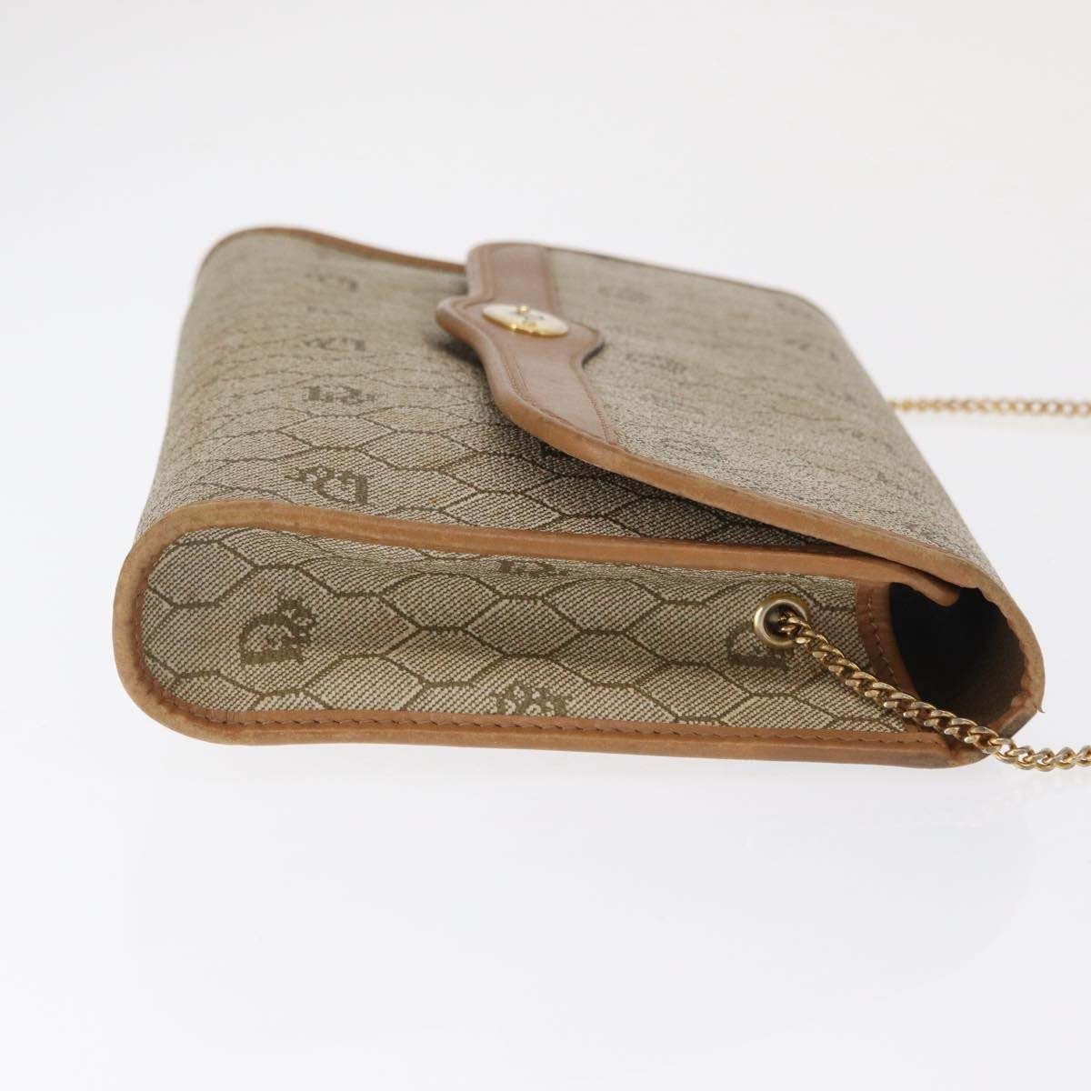 Dior Christian Dior Vintage Honeycomb chain Canvas Beige