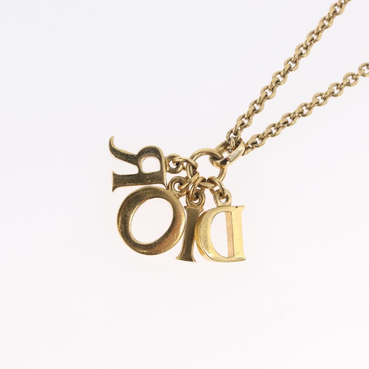 Dior Christian Dior Logo Necklace Gold Plated Goud