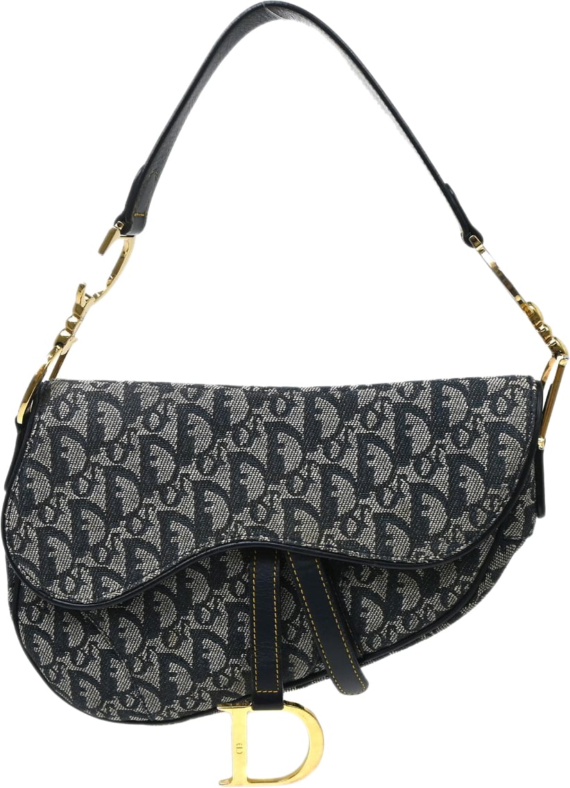 Dior Christian Dior Vintage Trotter Handbag Canvas Navy