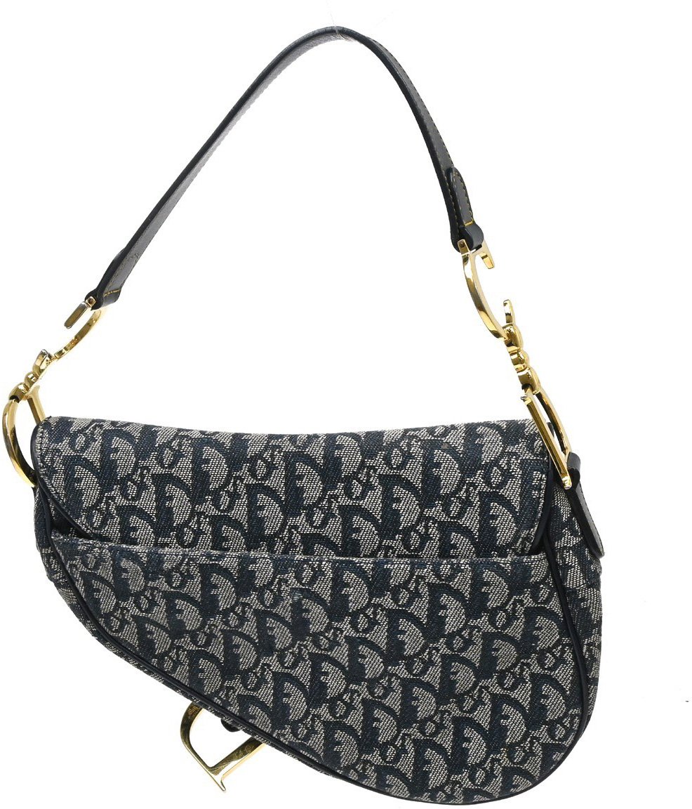 Dior Christian Dior Vintage Trotter Handbag Canvas Navy