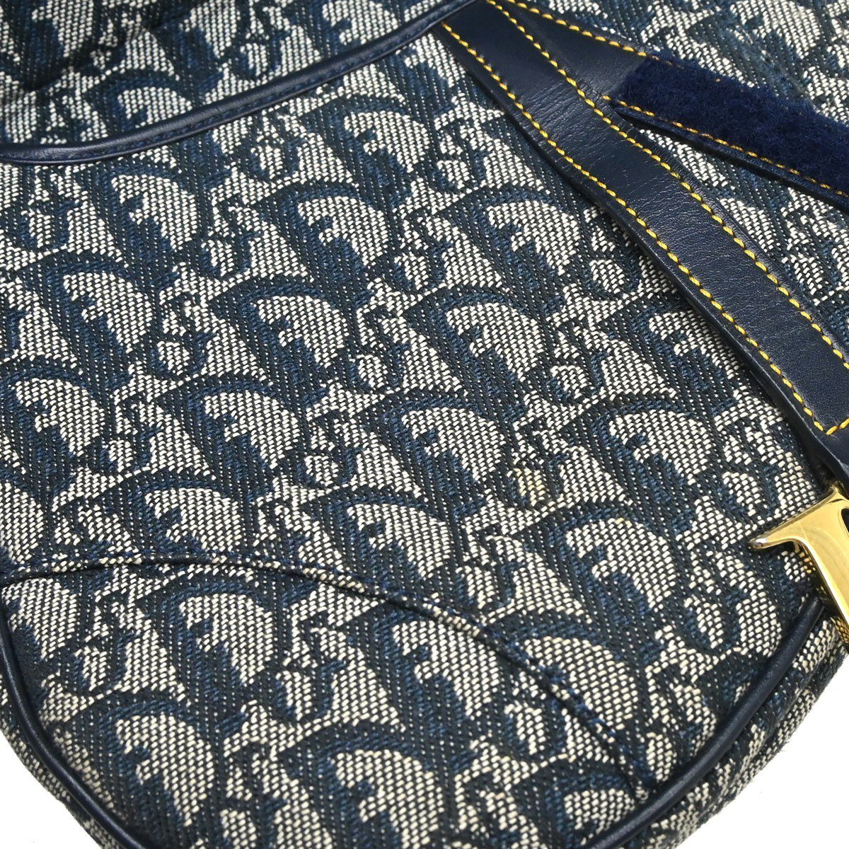Dior Christian Dior Vintage Trotter Handbag Canvas Navy