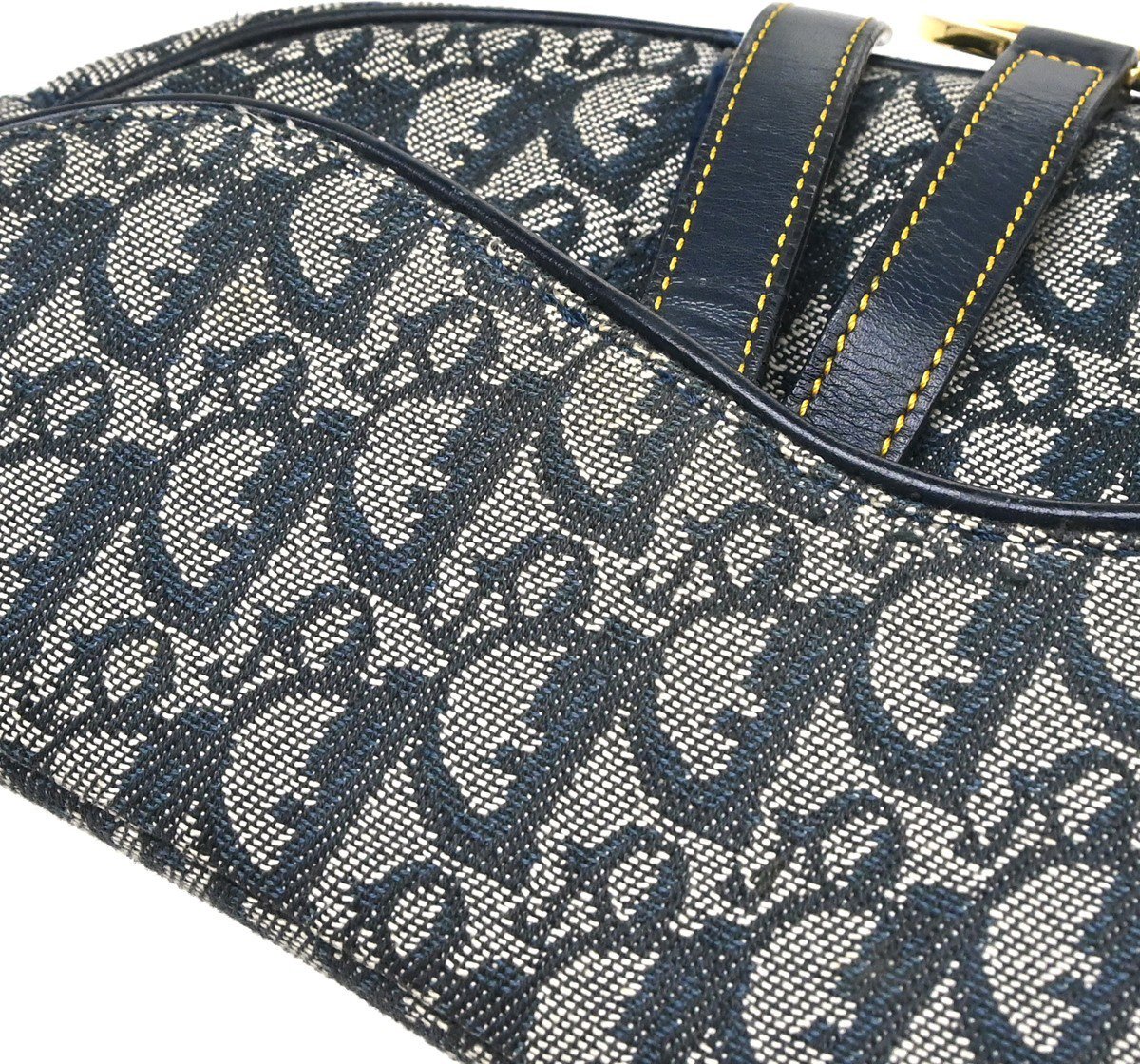 Dior Christian Dior Vintage Trotter Handbag Canvas Navy