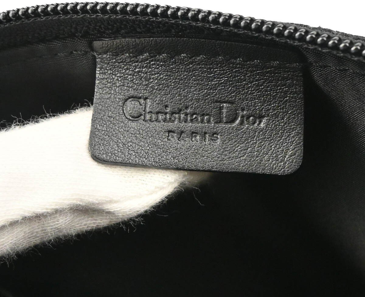Dior Christian Dior Street Chic Handbag Diorissimo Canvas with Leather Zwart