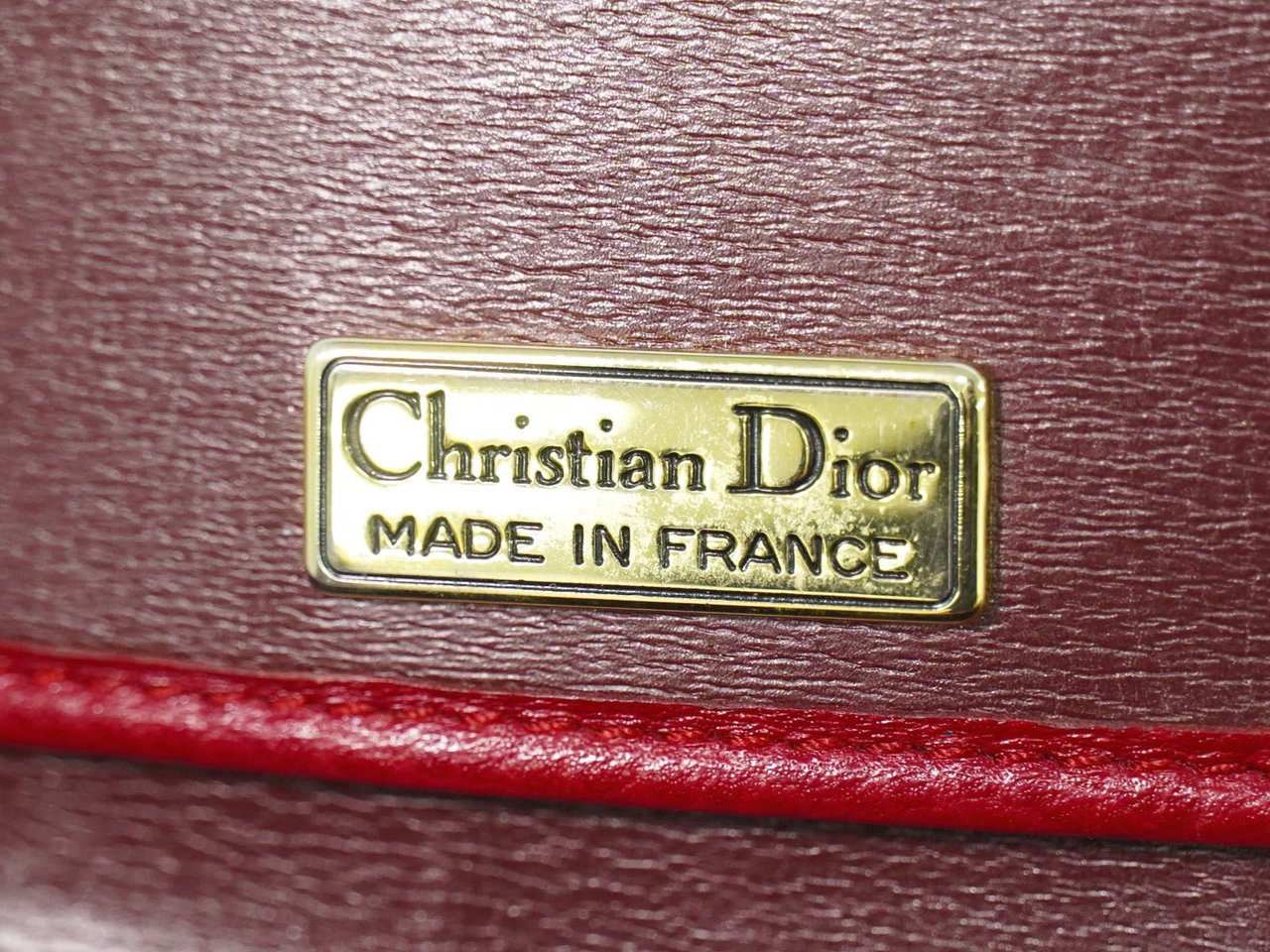 Dior Christian Dior Vintage Shoulder Bag Leather Rood