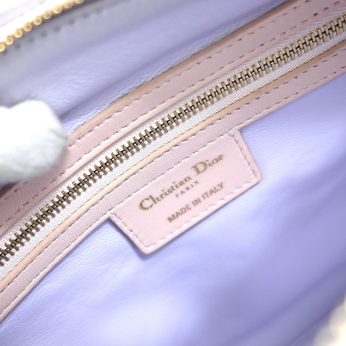 Dior Christian Dior Lady Dior Cannage Quilt Lambskin Medium Beige