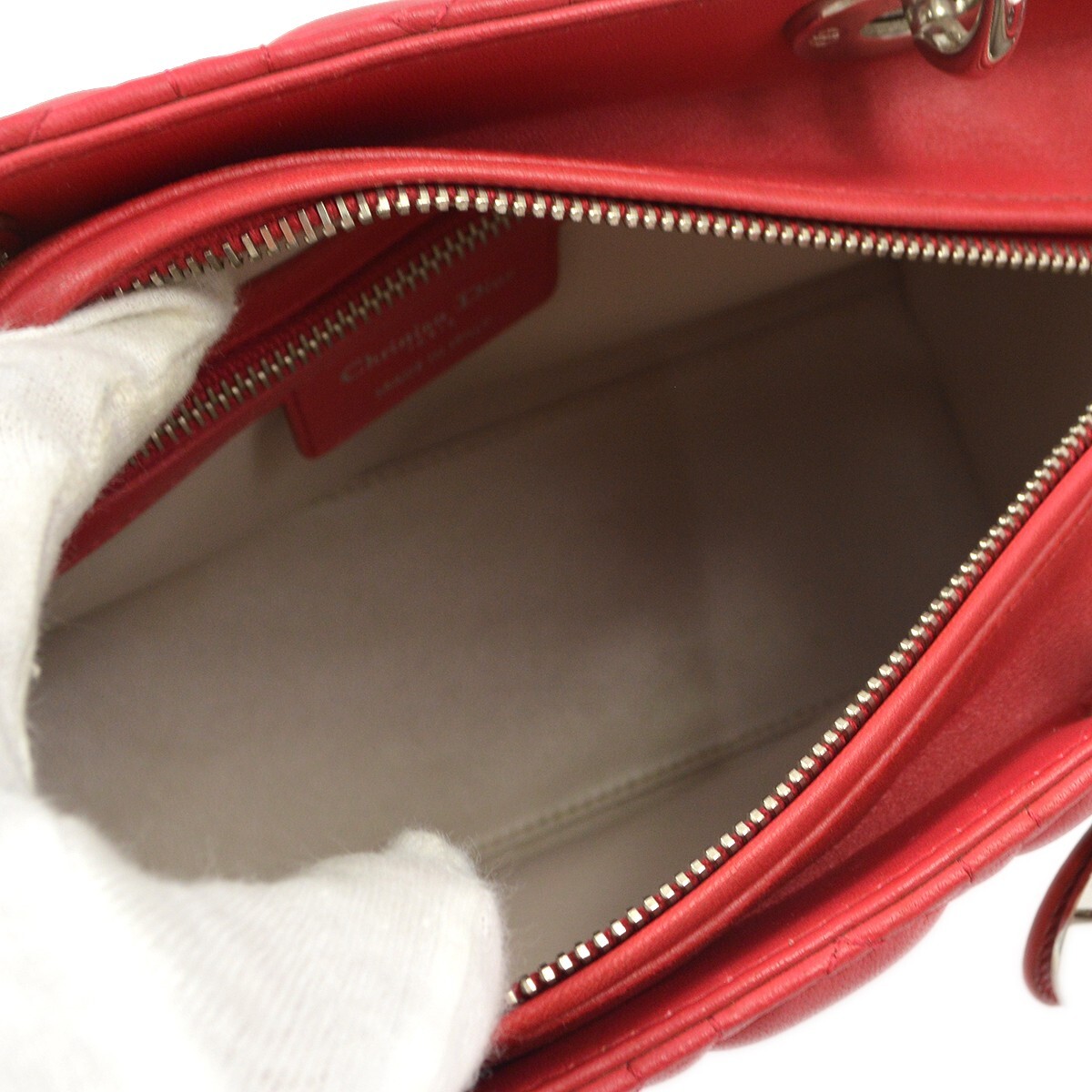 Dior Christian Dior Bicolor Lady Dior Bag Cannage Quilt Lambskin Medium Roze