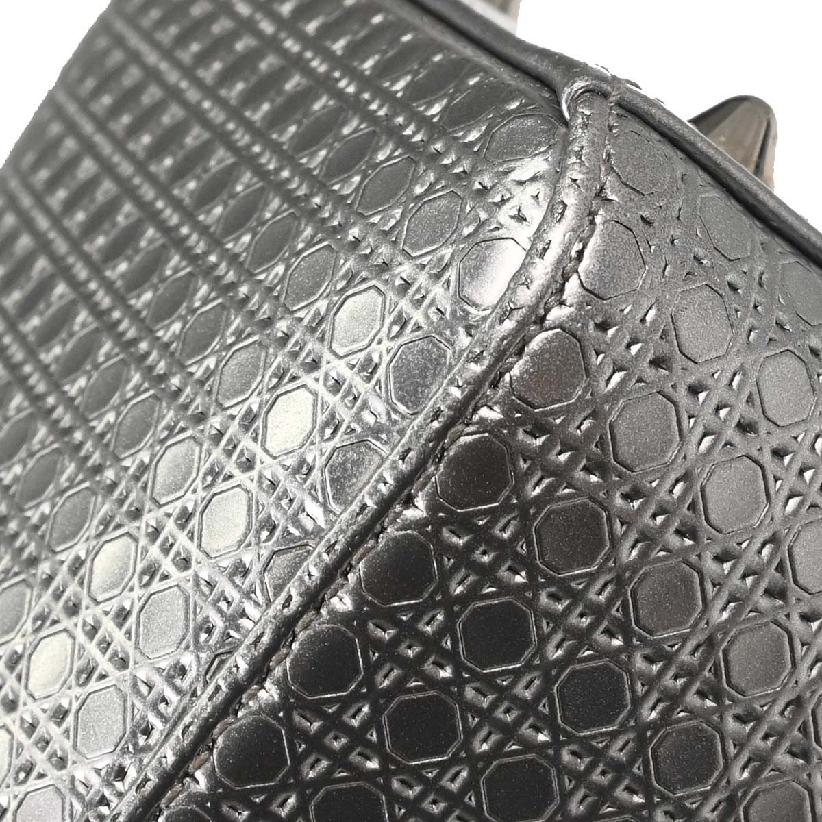 Dior Christian Dior Lady Dior Micro Cannage Metallic Calfskin Medium Zilver