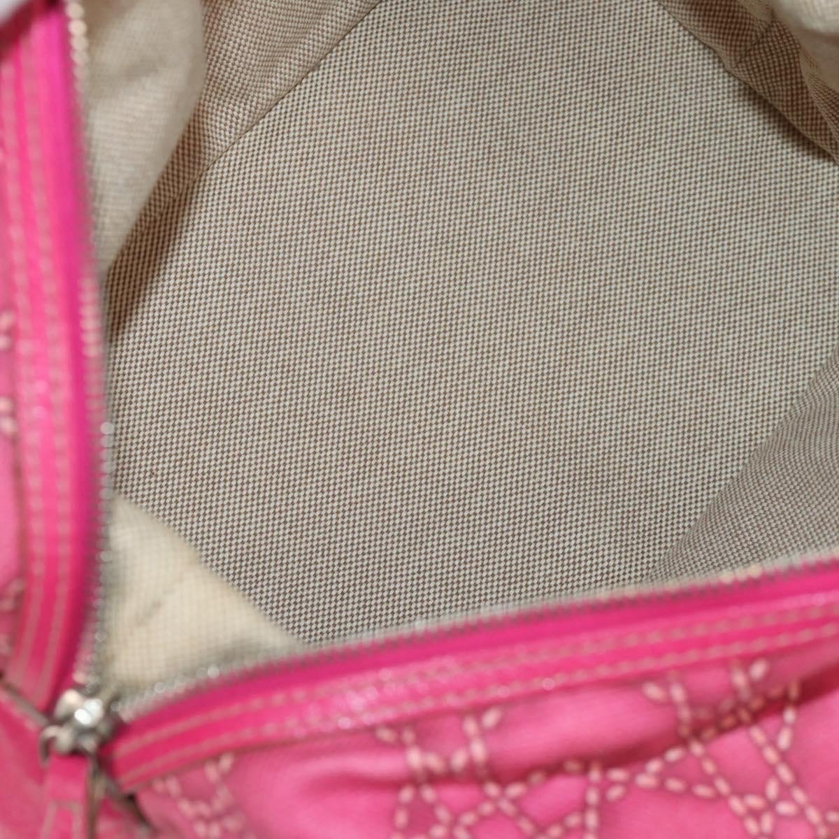 Dior Christian Dior Cannage Handbag Canvas Roze