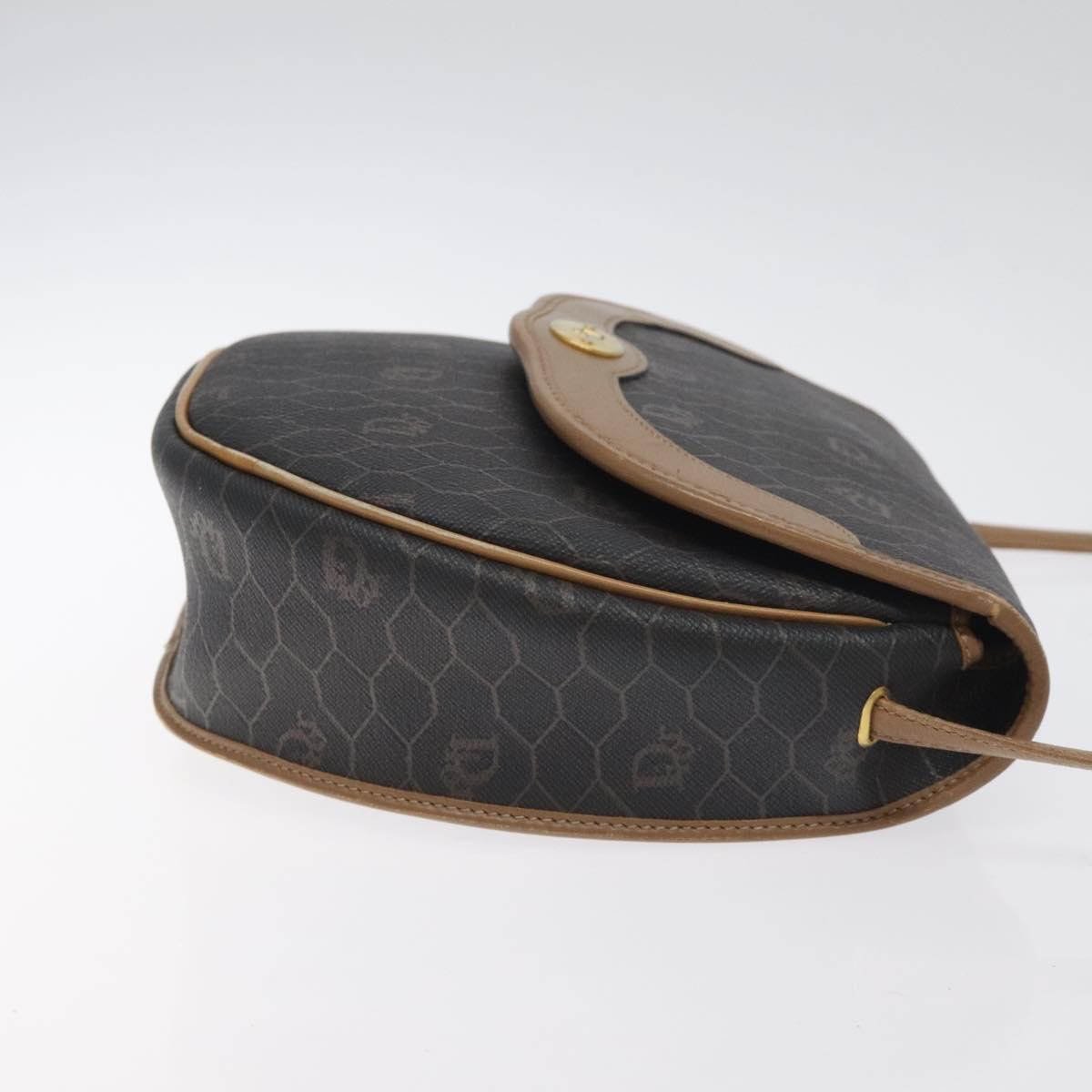 Dior Christian Dior Vintage Honeycomb Flap Coated Canvas Zwart