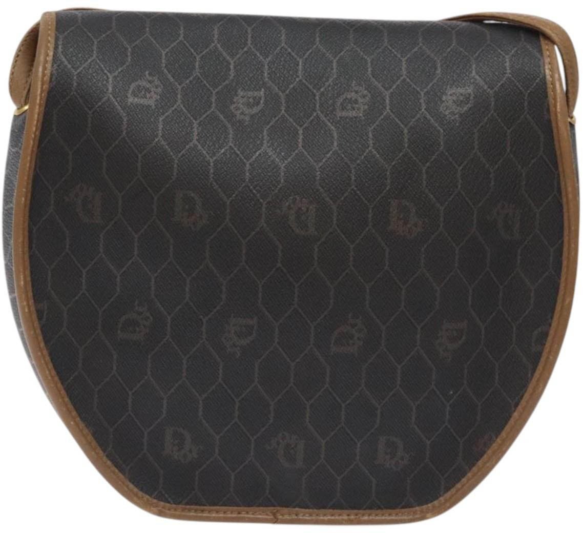 Dior Christian Dior Vintage Honeycomb Flap Coated Canvas Zwart