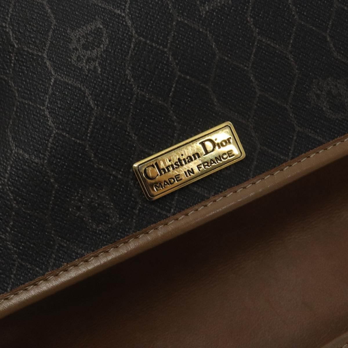 Dior Christian Dior Vintage Honeycomb Flap Coated Canvas Zwart