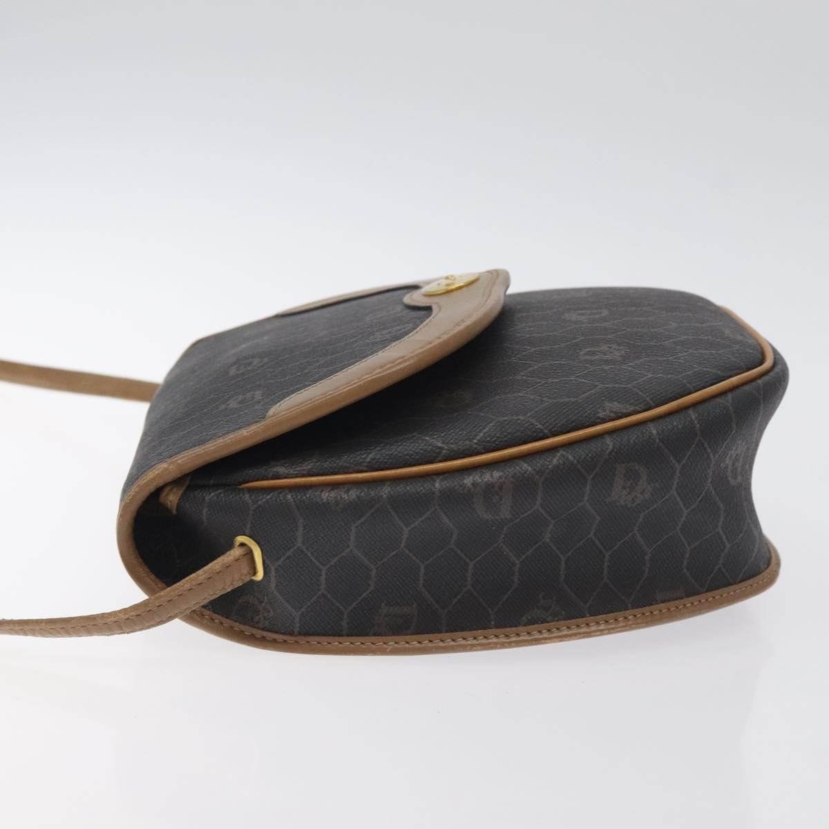 Dior Christian Dior Vintage Honeycomb Flap Coated Canvas Zwart