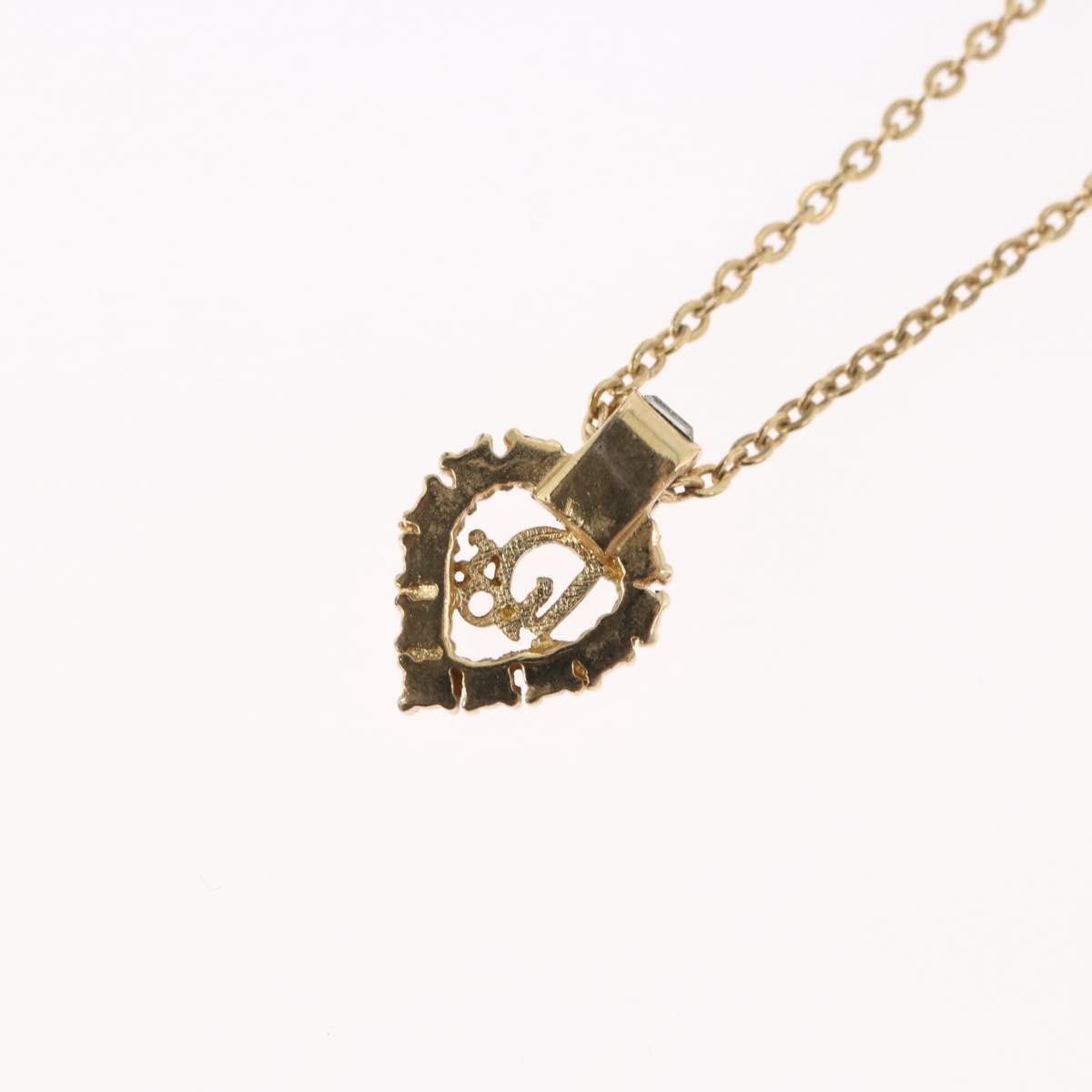 Dior Christian Dior Vintage Dior Logo Necklace Metal and Crystal Goud