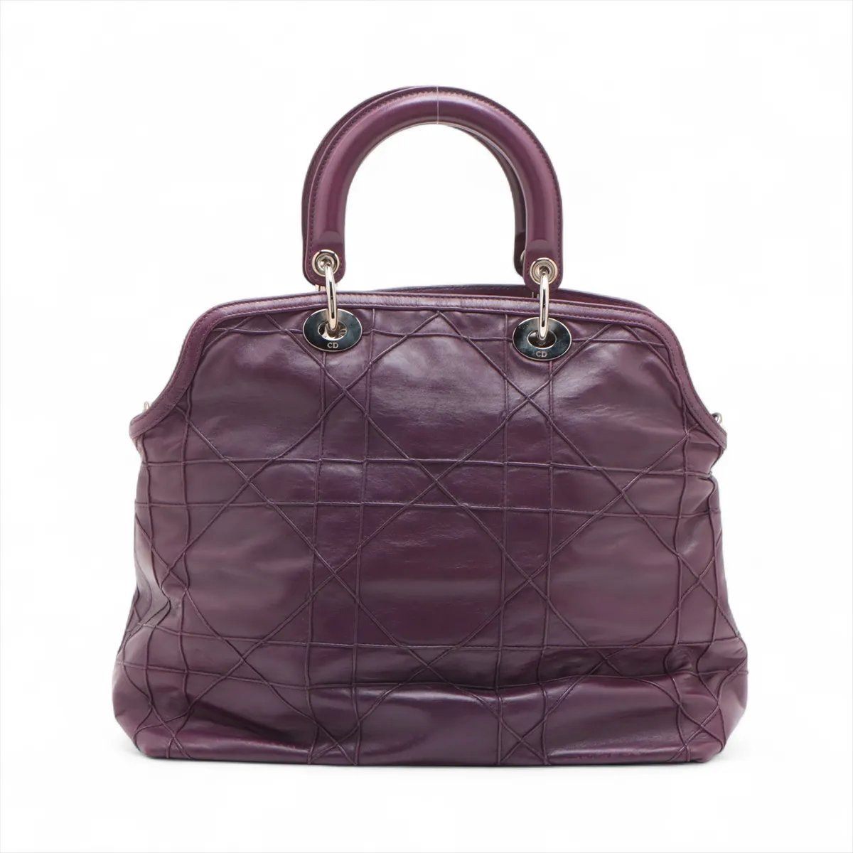Dior Christian Dior Granville Satchel Leather Large Paars