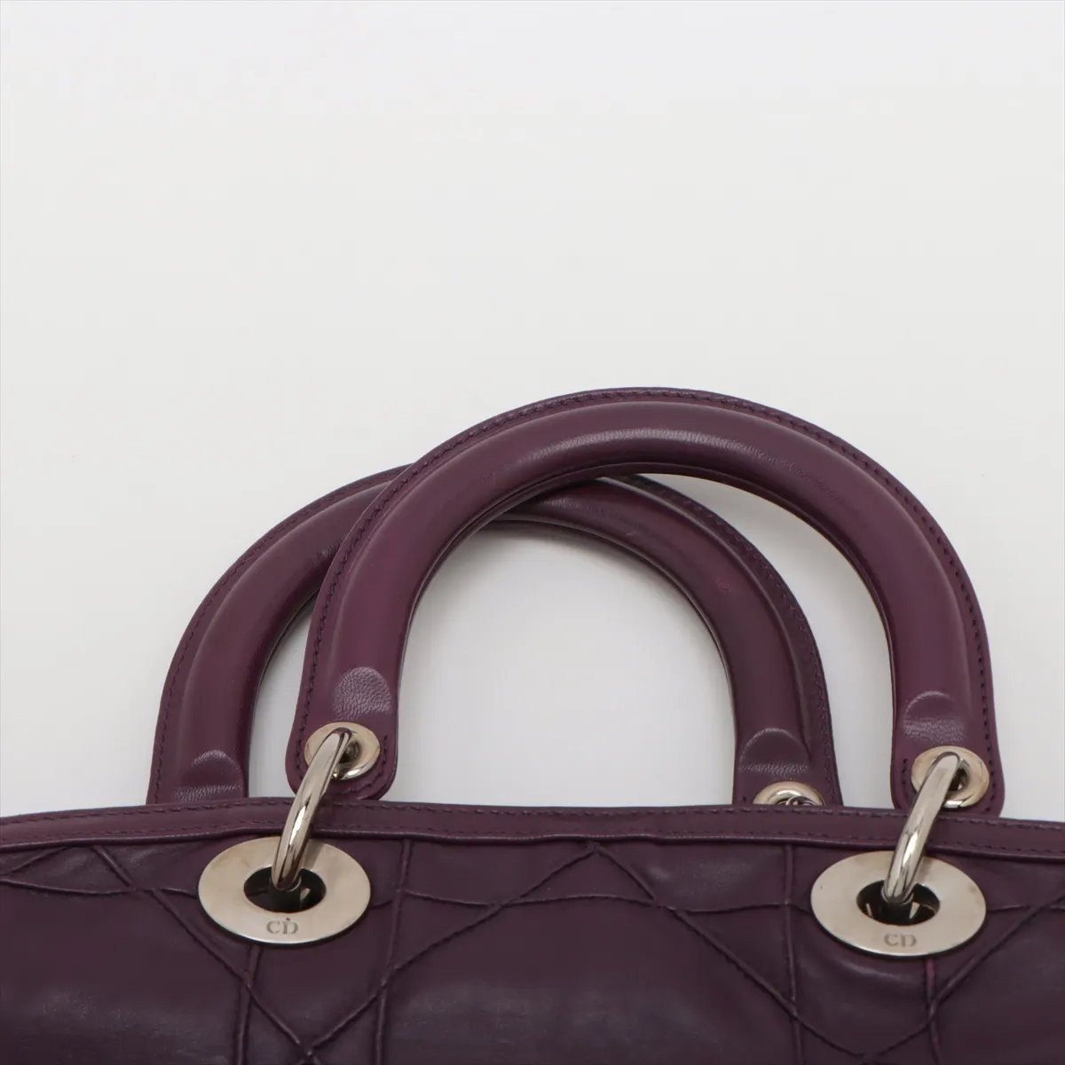 Dior Christian Dior Granville Satchel Leather Large Paars