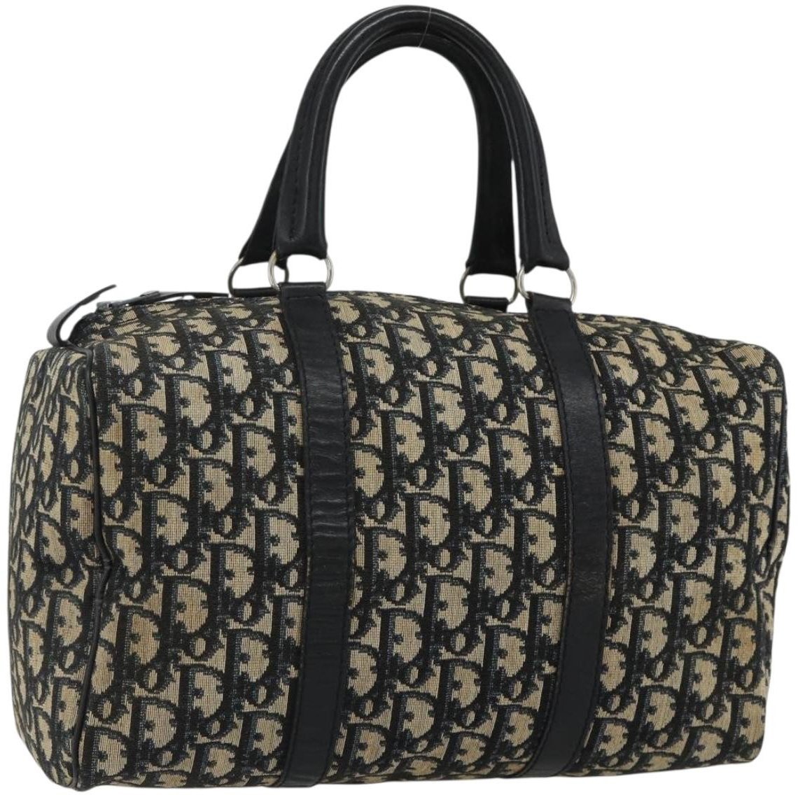 Dior Christian Dior Vintage Trotter Boston Bag Diorissimo Canvas Medium Navy